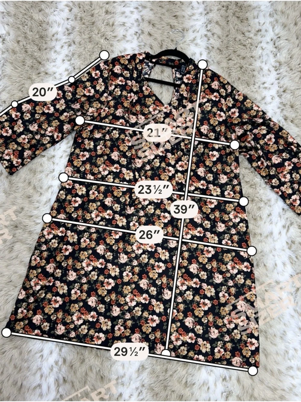 Du Jour Black Floral Blouse with Pink, Yellow, Orange and Green Flowers - Picture 2 of 5